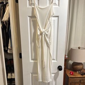 Elegant White Tie-Front Dress